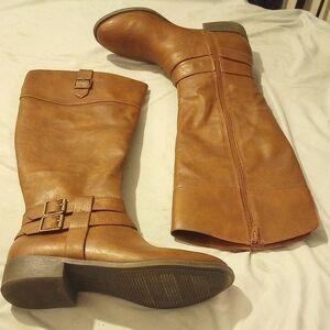 American Eagle Brown Knee-High Faux Leather Boots Size 9